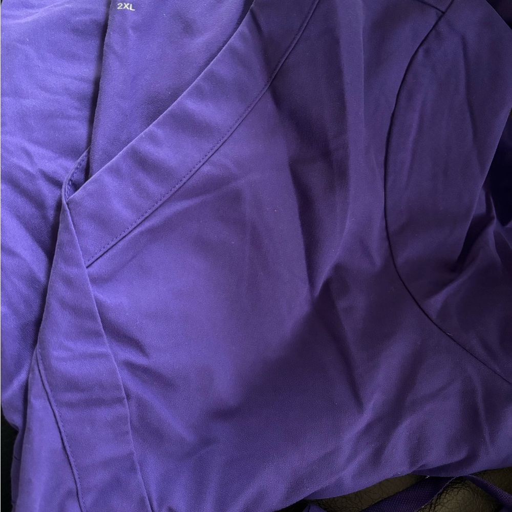 Greys anatomy Barco mock wrapped 2X purple scrub top